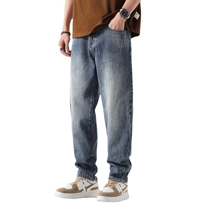Men's Daddy Pants American High Street Retro Washed Jeans Men's Versatile Trend Loose Straight Casual Pants