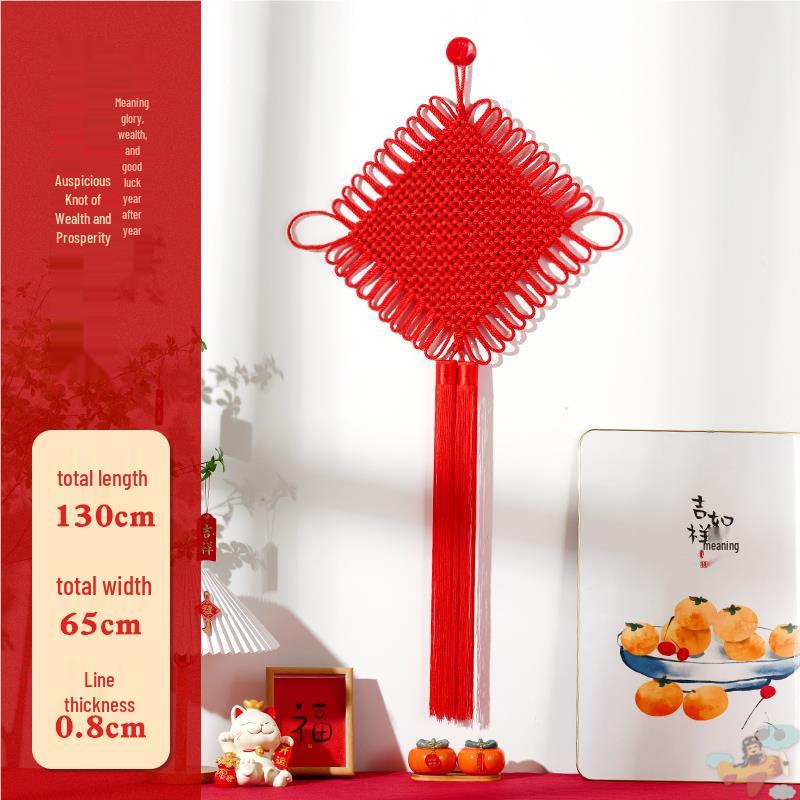 Small Red Chinese Knot Pendant: Good Luck & Wealth Fu Gourd Peace Lover’s Tassel Decoration
