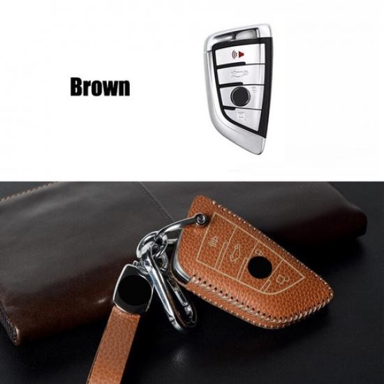 Genuine Leather Car Key Case Cover For BMW 2 3 4 5 6 7 M5 X1 X2 X3 X4 X5 X6 X7