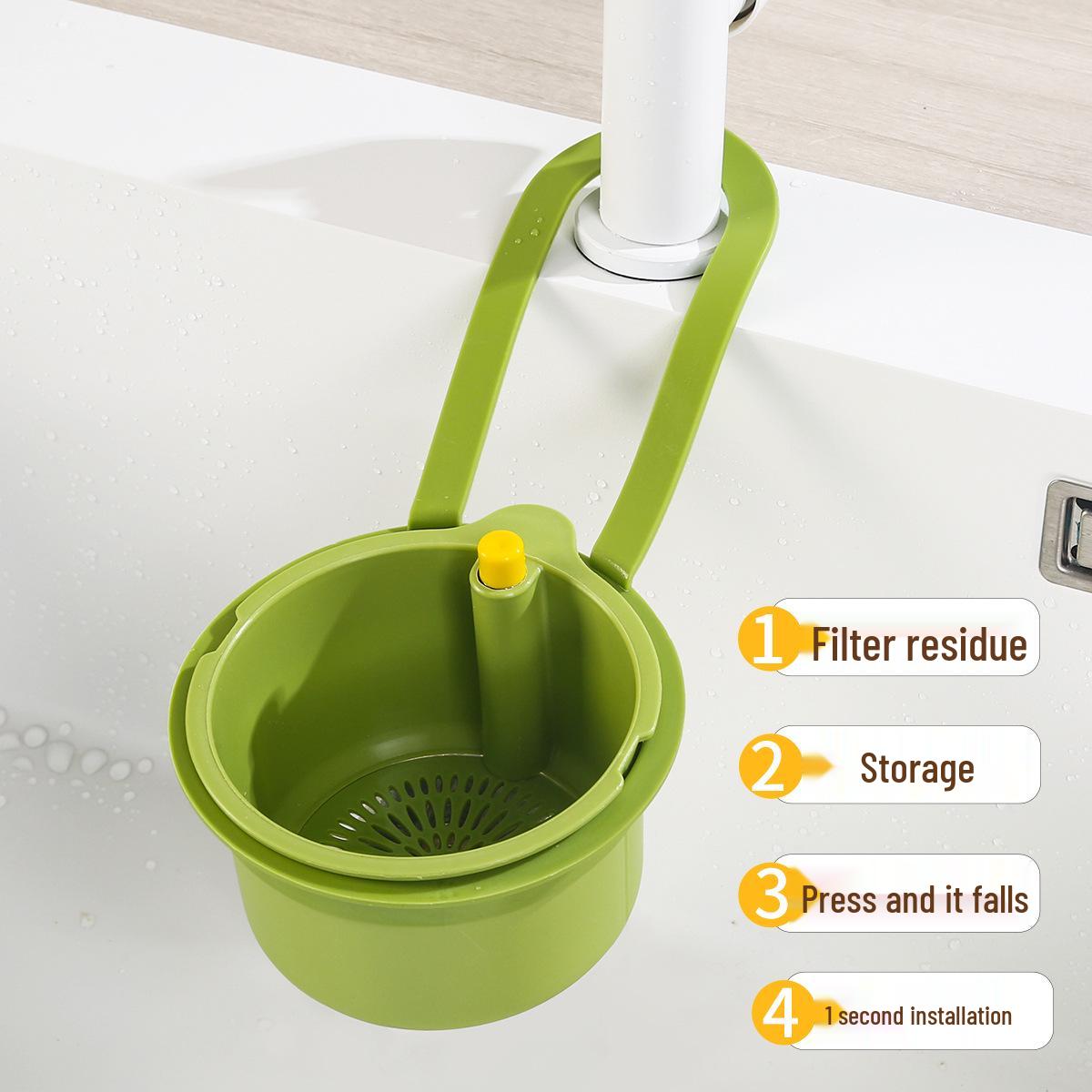 

Multifunctional Kitchen Sink Basket & Drain Rack for Washing Vegetables and Filtering Food Residue