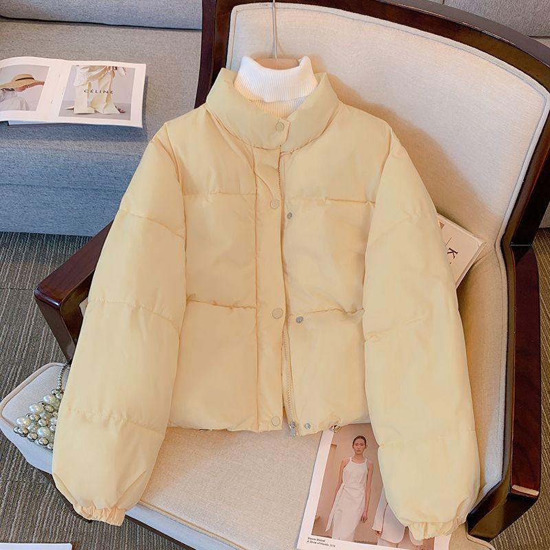 Autumn Winter New Fashion Long Sleeve Stand Collar Solid Parkas Women's Clothing Korean Warm All-match Simplicity Zipper Tops