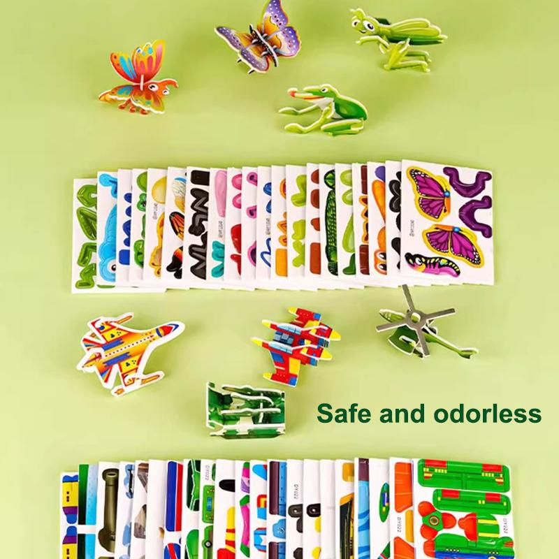 50 Pcs/Bag 3D Animals Foam Puzzle Educational Toys For Kids Birthday Party Favor Guest Gift Classroom Rewards Goodie Fillers