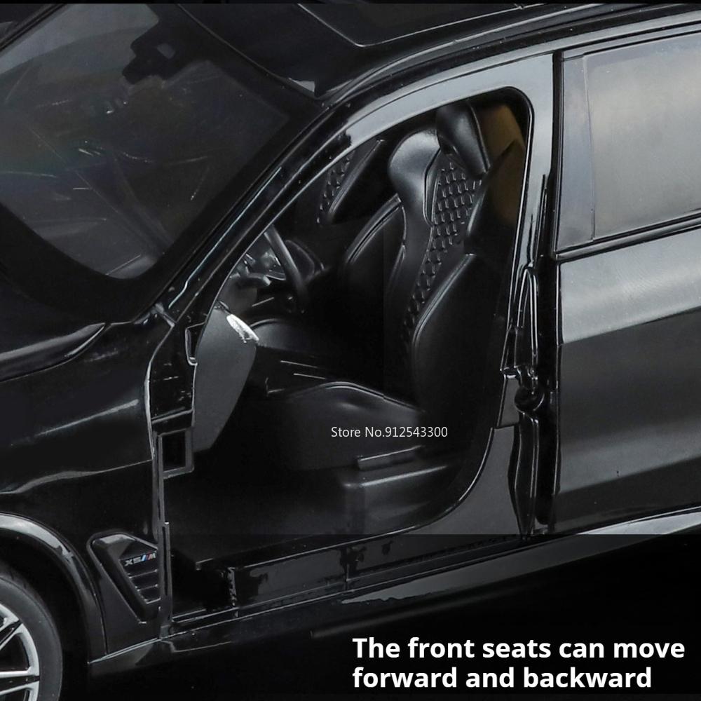 Large 1:18 X5M 530LI Car Model Toy Slide Forward Metal Die-cast Vehicle Foldable Rearview Mirror Models Boys Festival Presents