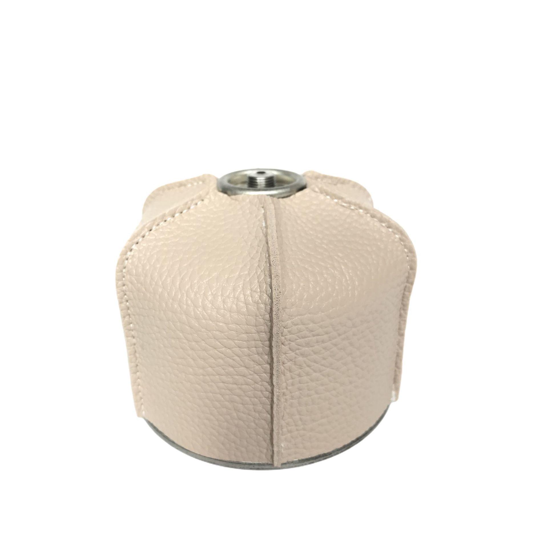 

230g Lychee Pattern Leather Gas Can Cover - Small Protective Sleeve for Flat Gas Stove, Outdoor Camping/Alpine Stove.