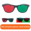 Black Frame Red Blue Green 3D Glasses Mountaineering Glasses For Amblyopia Training Vision Correction Training Practice For Teen