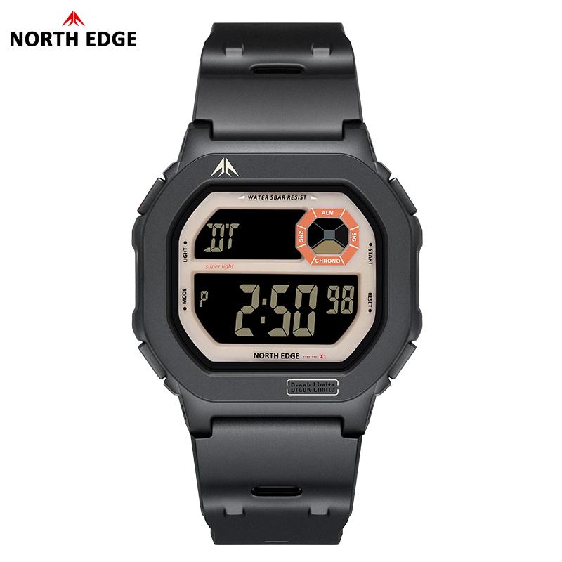 

NORTH EDGE X1 Square Screen Digital Watch 2025 Men Women Sportswatch Waterproof 50M Stopwatch Countdown Alarm Clock Reloj Hombre бежевый/чёрный