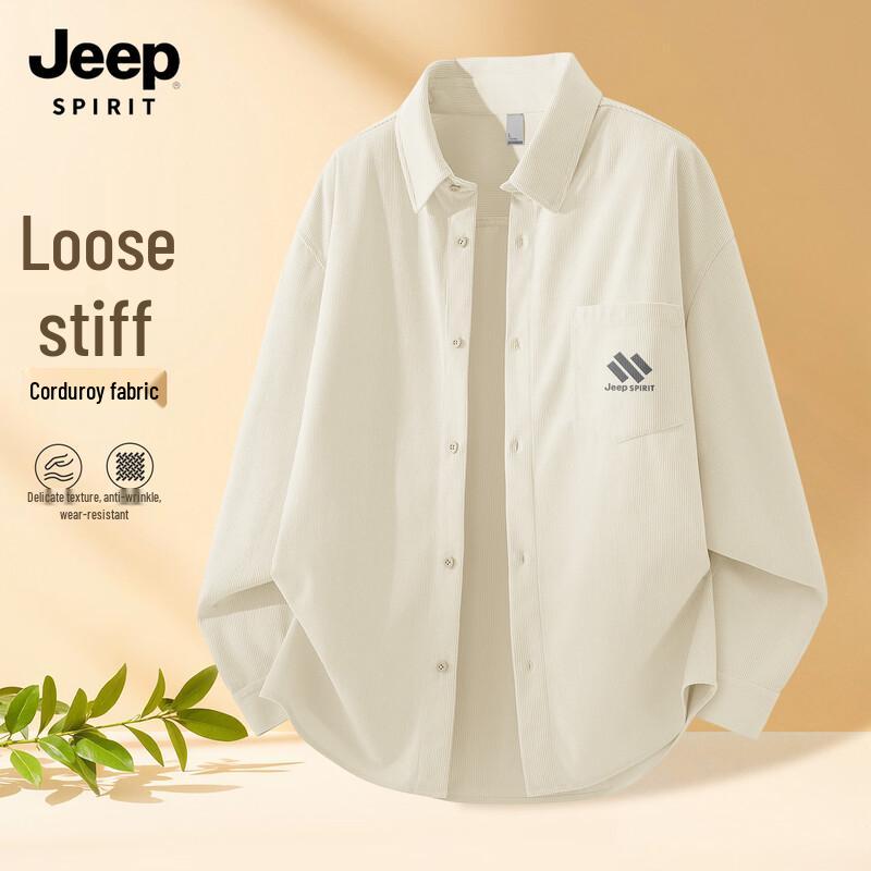 JEEP SPIRIT Men s Casual Loose-Fit Long-Sleeve Shirt 2XL
