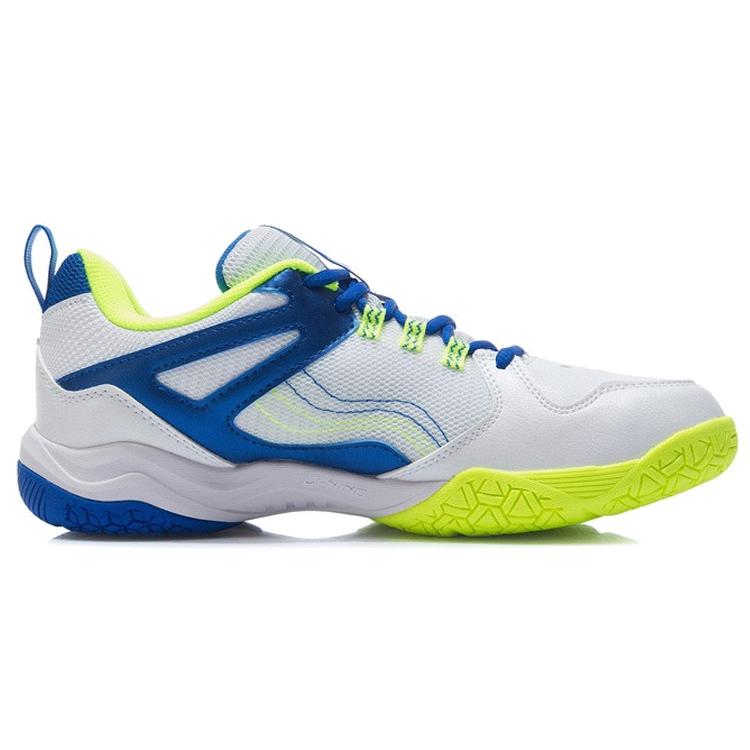 Li Ning Cushioning, Wear Resistant Low Top Badminton Shoes Men's White Blue AYTR013-1