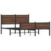 Metal Bed Frame Without Mattress Oak Effect 140x200 Cm