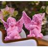 Set Of 2 Little Angel Resin Statue Indoor Home Decor Cute Angel Sculpture Memorial Figurine
