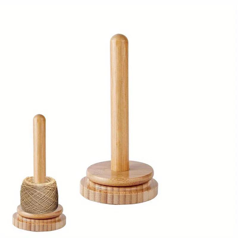 1 Pezzo Portafilo in Legno Dispenser Manuale per Filato Porta Bobina Maglia Rack Verticale Rotante per Tessitura Dispenser Bobina da Avvolgimento