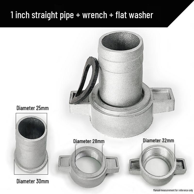 Gasoline Engine Water Pump Complete Accessory Set: Self-Priming Pump with 2/3/4 Inch Aluminum Connector, Straight Pipe, and Flat Washer.