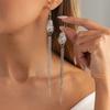 Ingemark Exquisite Boho Imitation Pearls Drop Earrings for Women Creative Long Metal Tassel Dangle Earrings Jewelry Accessories
