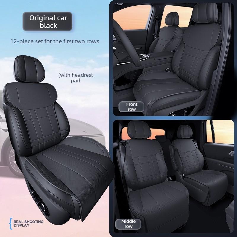 For Tesla Model YL 2025 2026 Custom Fit Car Seat Covers Full Set Breathable Leather Seat Protector Interior Accessories