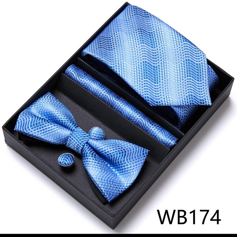 Conjunto de Corbata y Pajarita para Hombre Caja de Regalo Conjunto de 6 Piezas Corbata de Grupo Vestido de Negocios Corbata de Boda