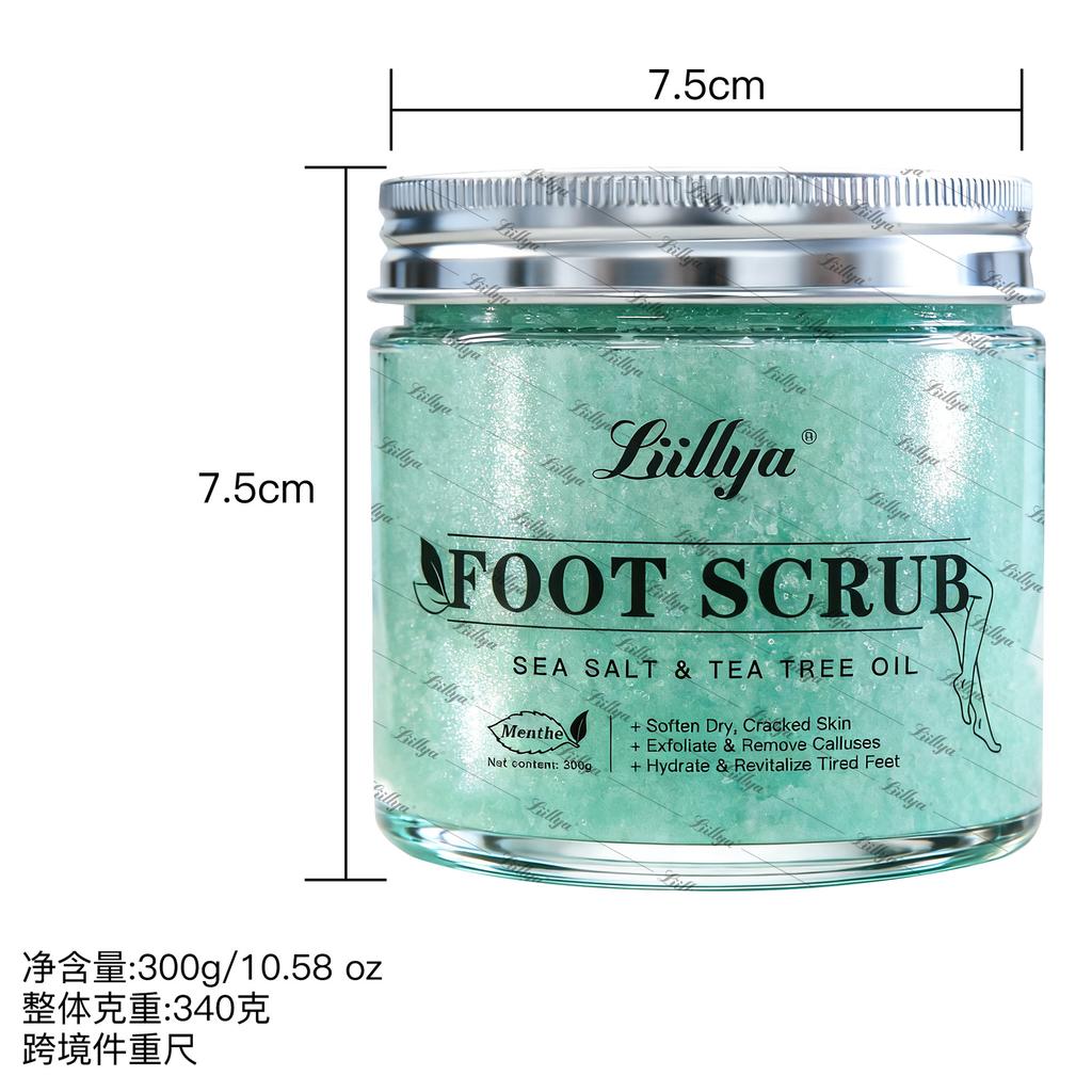 Exfoliating Body Scrub with Sea Salt & Tea Tree Oil - Natural Foot & Hand Scrub