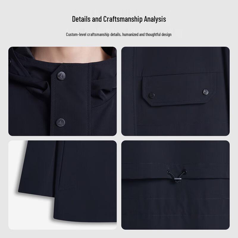 K-Boxing Men's Hooded Mid-Length Fashion Jacket