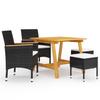 Vidaxl 5-Piece Garden Furniture Set, Black