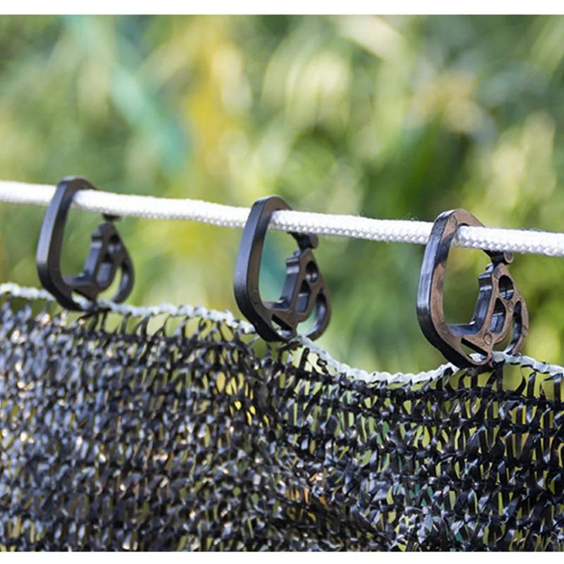 10/20/50pcs Shade Clips Hooks Shade Cloth Clamps Wire Mesh Fixing Black Fence Netting Clips Hanging Practical High Quality