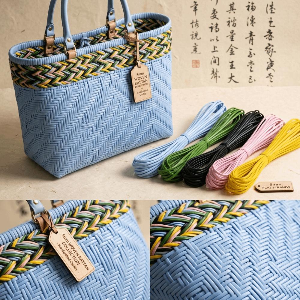 Striscia di Rattan Larga 5mm Corda di Rattan Piatta Materiale per Intreccio in Rattan Sintetico Cesti di Fiori Artigianato DIY