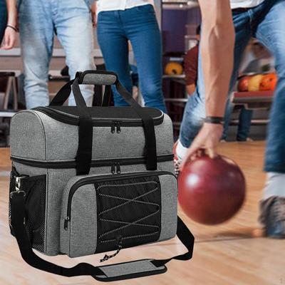 Kadınlar ve Erkekler için Ayakkabı Bölmeli Bowling Çantası, Ağır Hizmet Taşınabilir Çift Çanta,