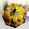 1PC Bee Stained Art Folding Umbrella with 8 Frames, Automatic Open, Durable Frame, Quality Craftsmanship Yy250912088