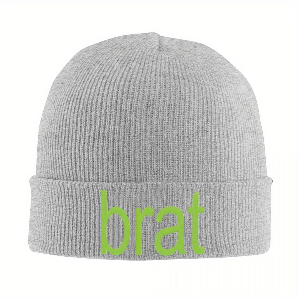 Brat Green Knitted Caps Women's Men's Skullies Beanies Winter Hats Charli XCX Album Casual Caps