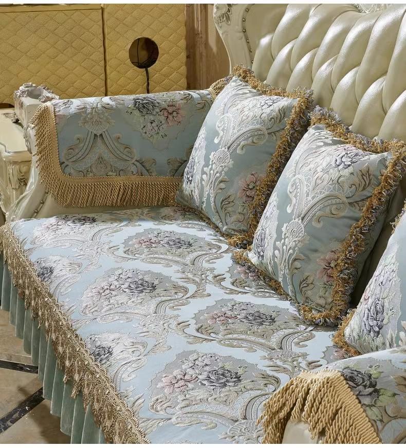 European High Density Jacquard Lace Sofa Cover Seasons Universal Slipcover Couch Furniture Recliner Protector Anti-Slip Luxury