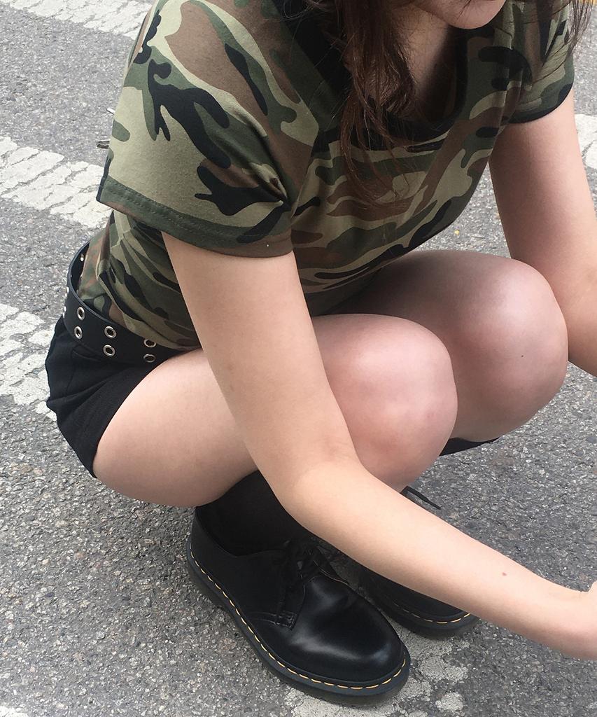 CHICKS Camo Slim Fit Basic T-Shirt Melange