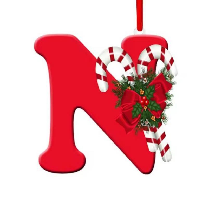 New Creative English Letter Hanging Acrylic Flat Christmas Tree Home Party Decoration Gift