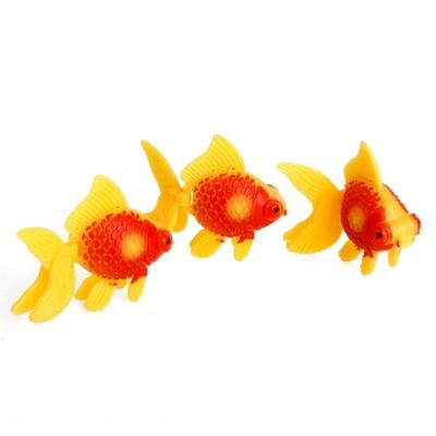 3-teiliger künstlicher Aquariumfisch aus Kunststoff, Goldfisch, realistisches bewegliches Fake-Ornament für Garnelen-Riffaquarien