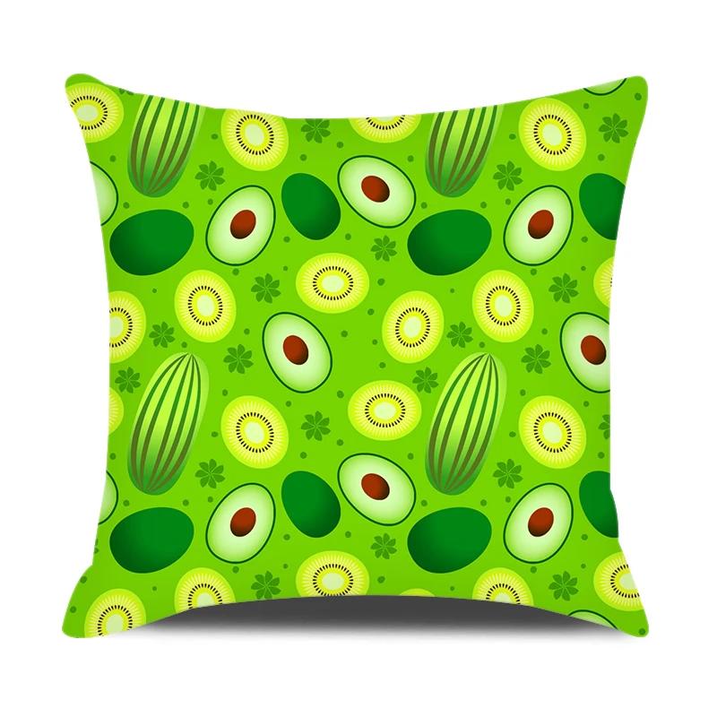 Summer Home Decor Pillow Cover 18x18 Inches Cartoon Fruits Printed Pillowcase Sofa Chair Seat Decorative Pillows Cushion Covers