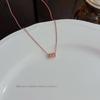 18K Gold Titanium Rhombus Clavicle Chain Necklace - Women’s Trendy Geometric Choker Pendant