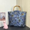 New Bamboo Knot Handbag High-End Colorful Retro Women's Handheld Heavy Embroidery Trendy Evening Bag 2026