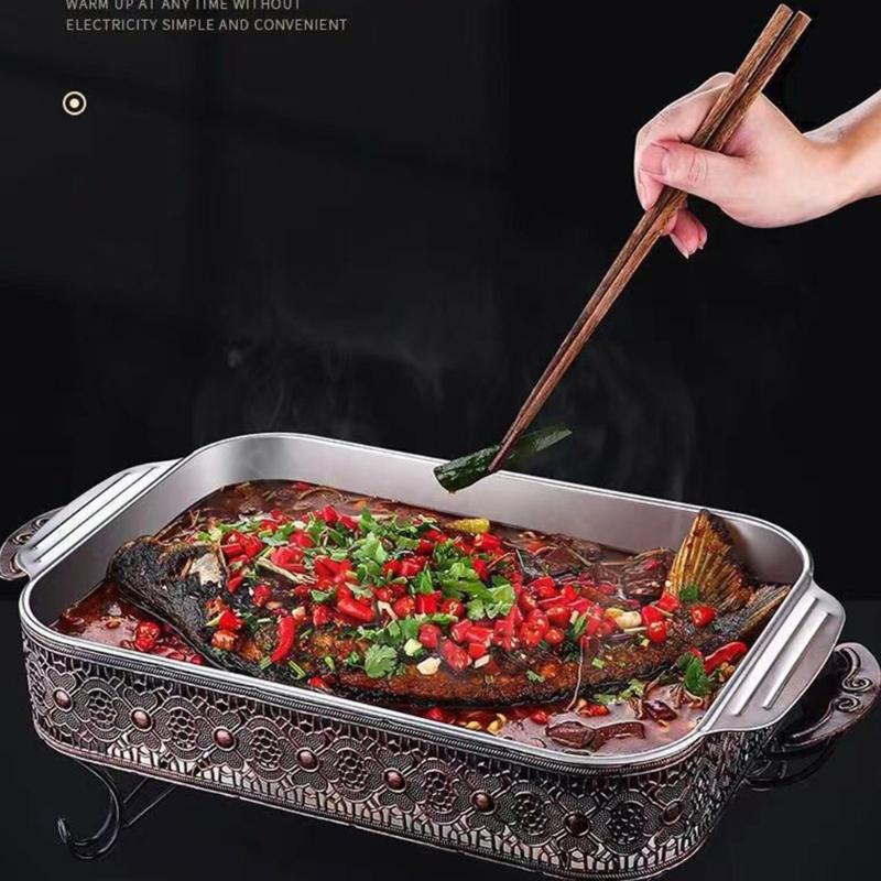 Cooking Tray Grilled Fish Plate StainIess Steel Roasting Plate Baking Tray Metal Food Tray Gift for Fish Enthusiasts