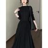 High-necked Design Dress, Children's New Early Autumn Temperament, Waist and Thin A-shaped Dress