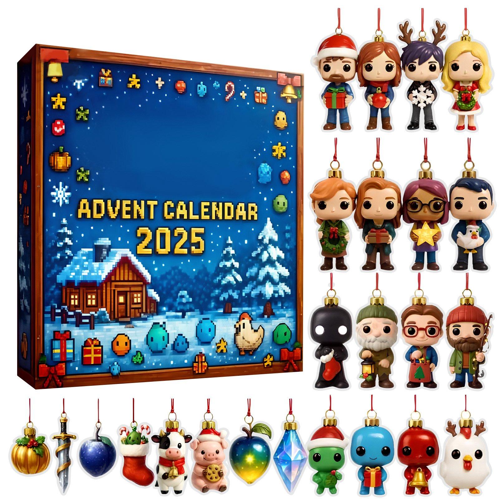 

24-дневный Рождественский Адвент-календарь, Игровая подвеска, Мультяшная декоративная подвеска, Календарь обратного отсчета, 2D плоский акрил, Подвеска для обратного отсчета, Праздничное украшение One Size белый