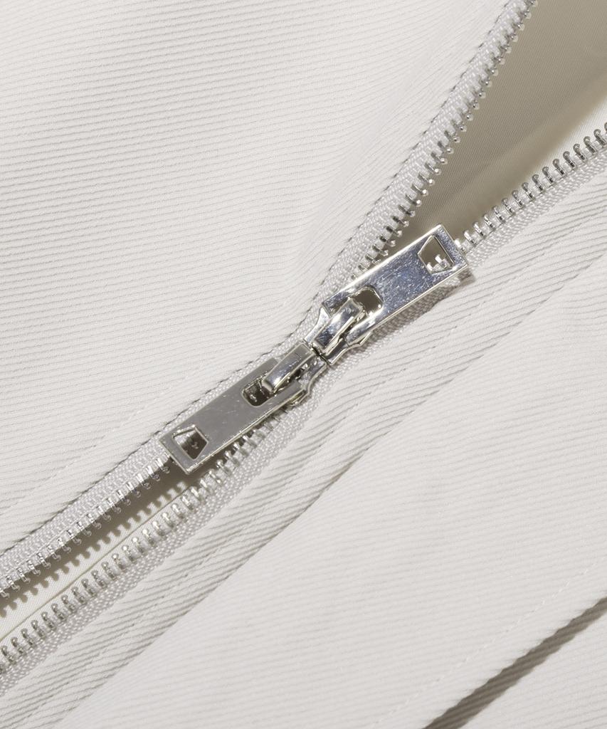 Trillion Twill Rivet Blouson Zip-Up Jacket (Cream)