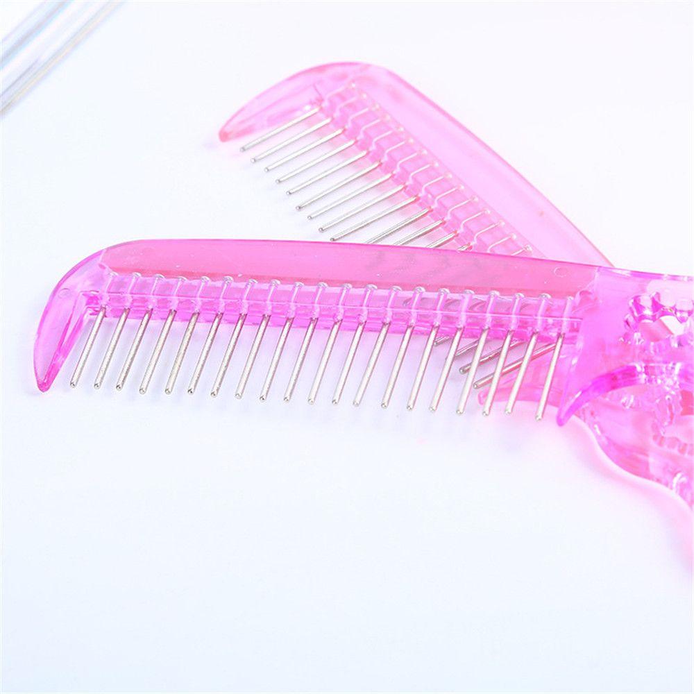 Fashion Anti-static Beauty Anti-static Wig Comb Handle Wig Tool Steel Tooth Comb Styling