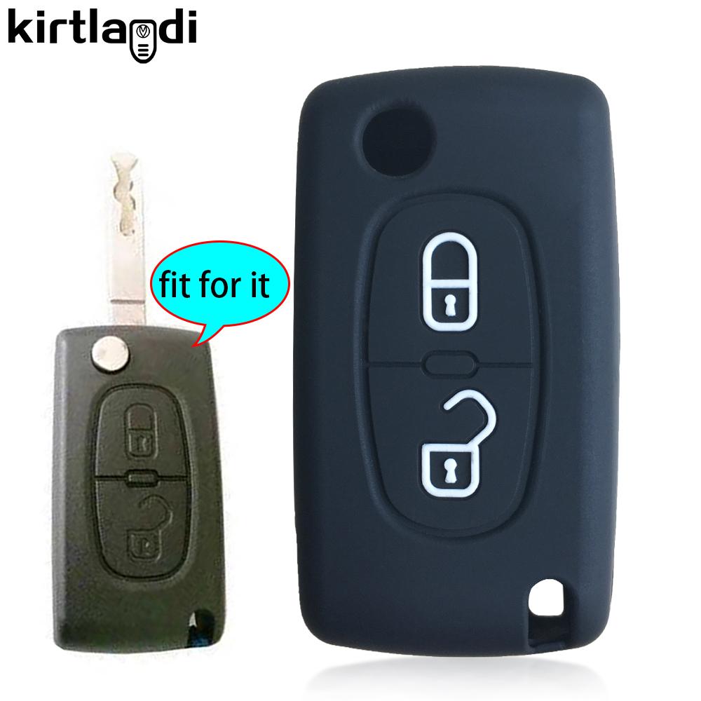 2 Button Key Case Cover for Citroen C-Crosser C3 C4 Picasso Berlingo Case for Peugeot Partner Tepee 207 307 308 407 Keychain