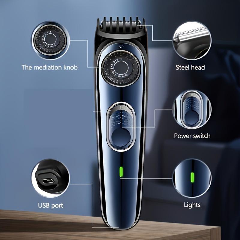 Elektrisk Trådløs Profesjonell Herreklippemaskin Universell Oppladbar Hårklippertrimmer Vanntett Herrefrisørverktøy
