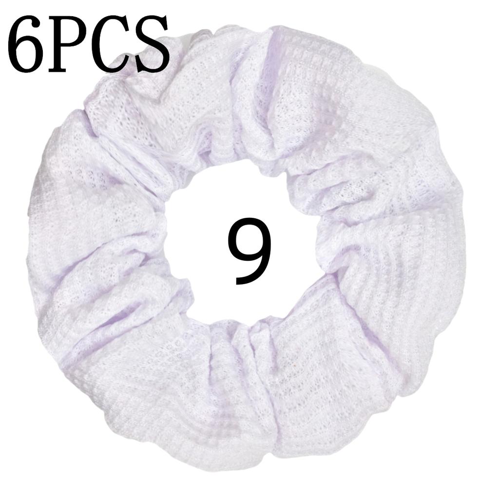 6pcs/lot Candy Color Scrunchies Elastic Hair Band Women Girls Ponytail Holder Rubber Accessories Waffle fabric