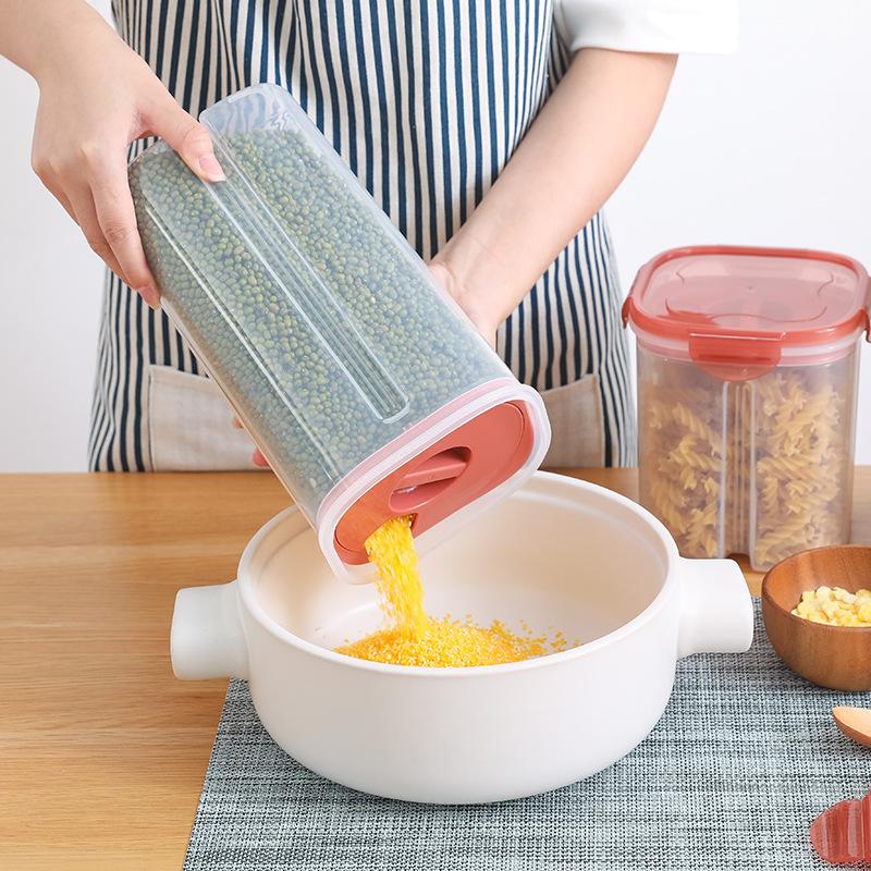 1,9/3 l transparente Getreidedosen aus Kunststoff, versiegelte Vorratstanks, Box, Müslispender, Lebensmittelbehälter, Küchenorganizer, Zubehör