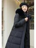 Korean Style Long Winter Cotton Coat with Large Fur Collar for Women – Thick, Loose, Over-Knee Design, Plus Sizes Available.