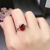 Adjustable Garnet Rings for Women Red Gemstone Open Band Boho Chic Jewelry Simple Elegant