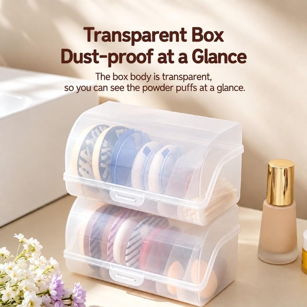 Dust-proof Powder Puff Case Clear Beauty Sponge Holder Makeup Blender Holder Home Travel