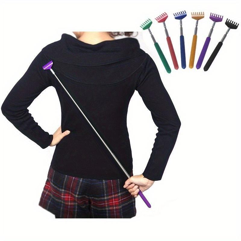 Scalable Stainless Steel Tickling Tool Portable Tickling And Back Scratching Device Soft Grip Metal Back Scratcher