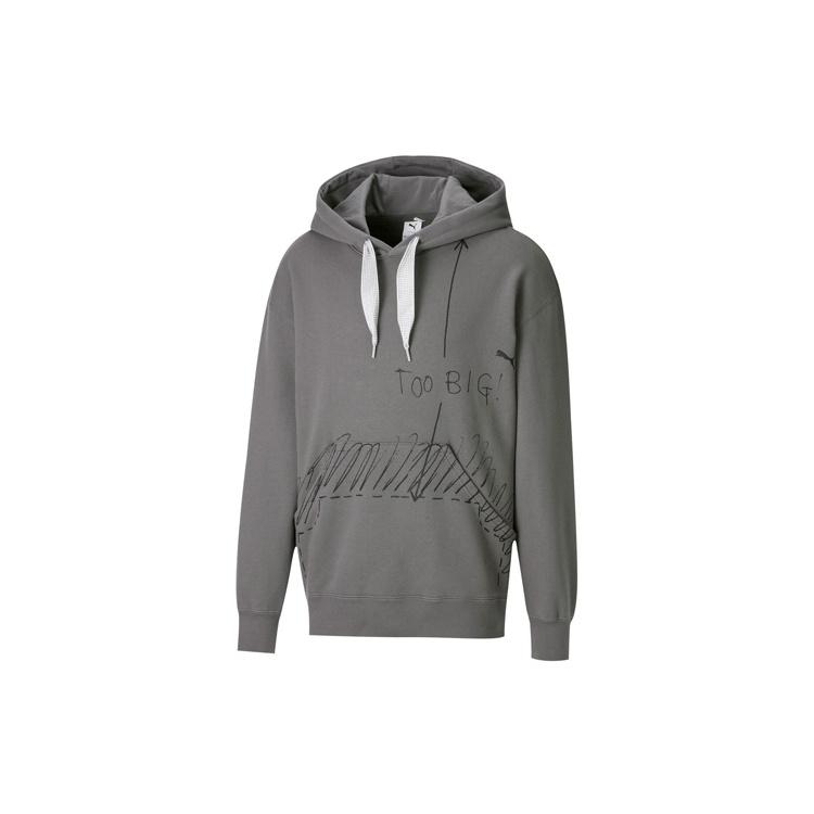 PUMA X Michael Lau Too Big Graphic Hoodie Grey Men s 530356-60 S