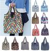 Fashion Printing Foldable Eco-friendly Shopping Bag Tote Folding Pouch Handbags Convenient Large-capacity For Travel Grocery Bag