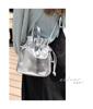Gisele Small, Lightweight Shoulder Bag, 2-Way, Crossbody, Drawstring, Metallic, Mini Bag, Handbag, Shoulder Bag, or Sub-Bag for Women (Silver)